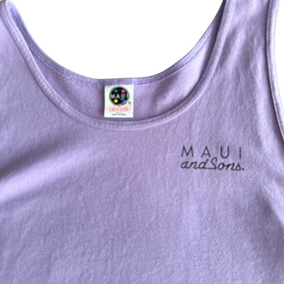 Maui And Sons Vintage Lavender Crop Top Racerback M - Picture 2 of 4